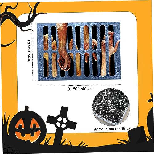 Eyccier Halloween Door Mat 3D Horror Clown Sewer Doormat Non-slip Washable Illusion Rug Foldable Doormat Bath Mat Halloween Decorations 31.5x19.7