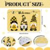 2 Pieces Bee Gnomes Welcome Door Mats Gnome Honey Bee Kind Summer Doormat Summer Kitchen Mat Bath Rug Floor Door Mats Non Slip Doormat Soft Runne