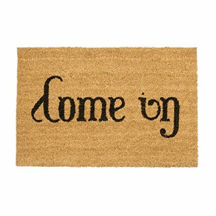 Relaxdays Doormat Come In / Go Away Coir Floor Mat with PVC Anti-Slip Underside Coconut Fiber Welcome Mat, Natural