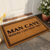 Ytanie Welcome Mats for Front Door Outdoor Entry Man Cave Where I Do Man Doormat Non Slip Rubber Mat for Home Indoor Farmhouse Funny Kitchen Rugs