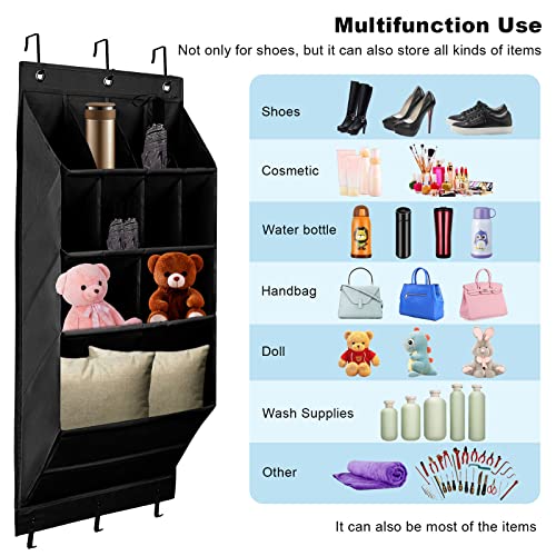 2pcs Door Shoe Rack, Over The Door Shoe Organizer With Deep Pockets Over Door Hanging Storage, Hanging Shoe Organizer With 6 Hooks Shoe Rack Stor