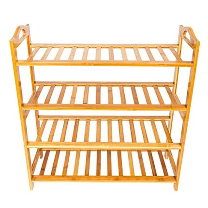 EYHLKM 4 Tier Shoe Rack Stackable Shoe Rack Storage Organizer for Entrance Hallway and Closet