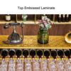 EMISOO Wine Rack Wall Mounted - Ceiling Hanging Wine Glass Rack European Style Wine Bottle Holder Decoration Stemware Goblet Shelf for Bars, Adju