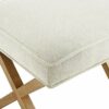 Amazon Brand - Rivet Mid-Century Modern X Stool Ottoman Chair, 50.8 cm W, Ivory