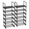 YIHATA 6-Tier Shoe Rack, 2 Pcs Metal Shoe Storage Organiser, Space-Saving Slim Adjustable Shoe Shelf for Closet, Entryway, Living Room, Bedroom,1