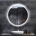 Wall Mounted Illuminated Led Bathroom Mirror with Demister, Dimming Function, and Touch Sensor Switch for Makeup Cosmetic Shaving, Led, 60CM