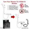 Zotti Portable Travel Bidet Sprayer | Shattaf Hand Held Shower | Connects to Any Shower Hose | Douche Kit 2 | Pet Washing | Chrome 3 Metre Hose