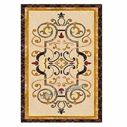 Gifts And Artefacts 30 x 48 Inches Handmade Dining Table Top for Home Furniture Decor Rectangle Shape Marble Office Meeting Table with Royal Look