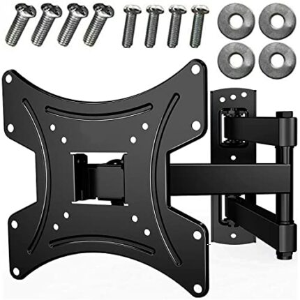 Swivel TV Wall Bracket for 10-42 inch TV, TV Wall Mount Tilt And Swivel with One Arm, TV Bracket with Load Capacity of 30 KG, Stress Tested and S