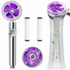 High Pressure Water Saving Shower, 360 Degrees Rotating Propeller Driven Handheld Shower Head with Filter, Turbo Spa Shower Head with Fan & Switc