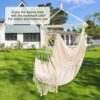 YAERSI Hammock Chair, Hanging Rope Swing Seat with 2 Cushions, Macrame Hanging Chair Side Pocket With High Load-Bearing Metal Rod, for Indoor, Ou
