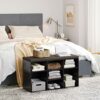 DINZI LVJ Shoe Bench, 9 Cubbies Shoe Organizer for Entryway, Storage Bench with Cushion, Cubby Shoe Rack with Adjustable Shelves for Living Room,