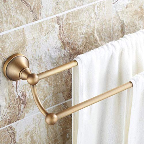 RSOCHS Double pole Towel Rack -Towel Bar Towel Holder with Double Rod Brushed Stainless Steel Wall Mount Bathroom Shelf Rack Contemporary Style