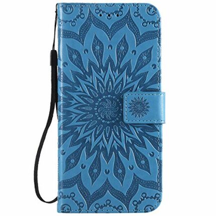 Thoankj Samsung Galaxy A54 5G Case, Shockproof PU Leather Flip Notebook Wallet Cover Embossed Sunflower with Magnetic Stand Folio Soft TPU Bumper