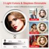AIKELIN Rechargeable 8" HD Double Sided Mirror,3 Color Lights
