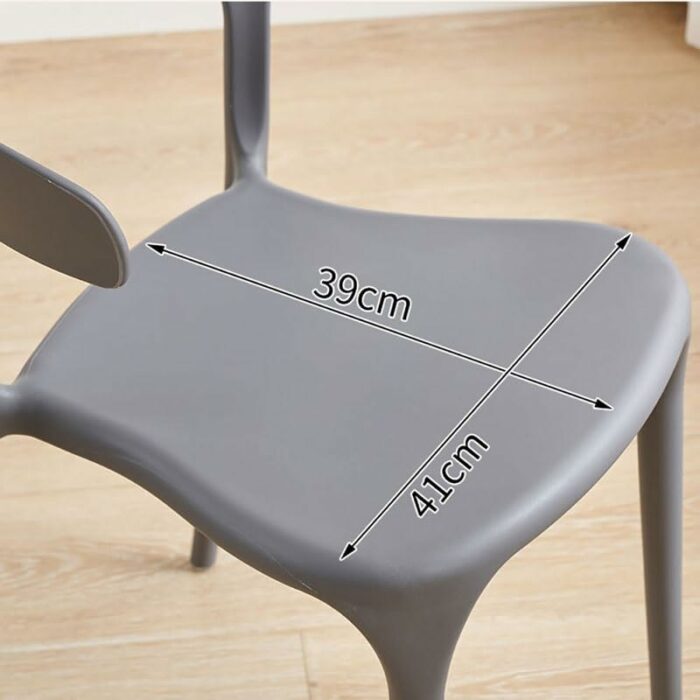 LUKEO Plastic Chairs For Kitchen Living Room Chair Meeting Negotiation Stool Commercial Place Furniture Tea Shop (Color : D, Size : Light Grey)