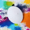 Cyrank Paper Parasol Umbrella,White Wedding Paper Umbrella,White Parasol Umbrella Chinese/Japanese Decorative Umbrella White DIY Painting Decorat