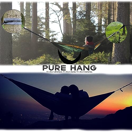 PURE HANG Premium XXL Hammock Double Camping Outdoor - Lightweight Nylon Portable 2-4 person - Strongest Parachute Hammock Backpacking Garden Hik