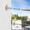 Covlongyu Awning Attachment Set, M5 Heavy Duty Sun Shade Sail Stainless Steel Hardware Kit Rectangle Triangle and Square, Sunshade Hook, Garden/O
