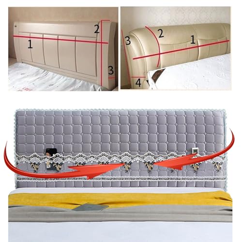 RTYHN Velvet Headboards Covers All-Inclusive Slipcover Bed Head Cover Slip Protector Cover Washable Thicken Elastic Bedside Decoration Protection