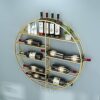 EYLINK Metal Gold Wine Bottle Holder Wall Mounted Display, Wine Racks Wall Hanging Mounted Wine Champagne Glass Goblets Stemware Rack Holder, Rou