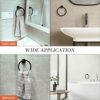 Black Towel Ring，Hand Towel Holder for Bathroom Wall Mounted，Bathroom Towel Holder,Bathroom Towel-Racks,Bathroom Hardware Simple Round Towel Hang