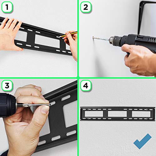 Duronic TV Bracket Wall and Ceiling Mount TVB123M 32-60 Inch Television Screen VESA Up to 600x400mm Flat Screen LCD LED OLED QLED Strong Heavy Du