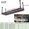 EMISOO Ceiling Wine Rack Hanging, Adjustable Height Stemware Rack Industrial Vintage Bar Counter Wine Glass Rack Metal Wine Bottle Holder - Black