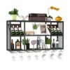 Wall-Mounted Stylish Simplicity Wine Glass Holder Metal Wrought Iron Household Goblet Holder Kitchen or Office Tableware Bottle Holder Glass Wine
