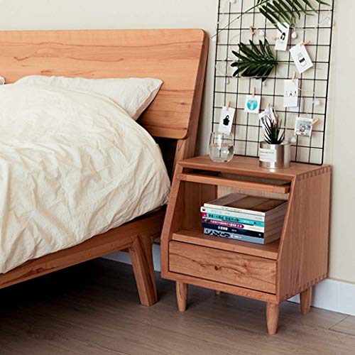 LUKEO Side table - 45 * 23 * 50cm,Wood color Bedside Table Bedroom Side, Partical Board and Legs, Easy Assembly and Sturdy, Brown