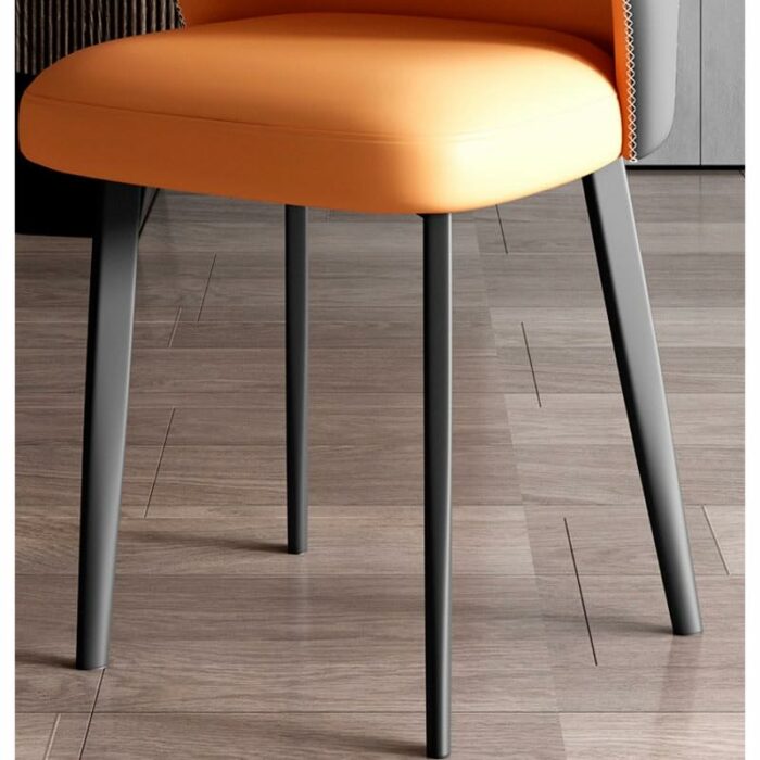 LXXSH Faux Leather Designer Dinning Chair Office Metal Bedroom Dining Chairs Kitchen Ornaments