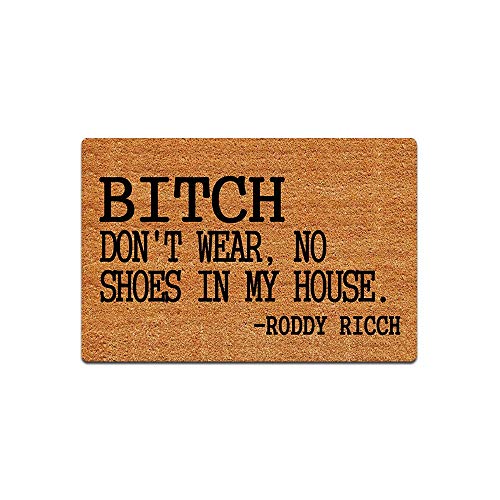 Don't Wear, No Shoes in My House Funny Doormat Custom Home Living Decor Housewares Rugs and Mats State Indoor Gift Ideas Washable Fabric Top 23.6
