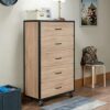 FGHOEV Chest In Weathered Light Oak Chest Of Drawers Suitable For Bedroom Living Room
