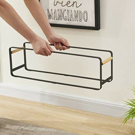 JYDQM Shoes Rack Stand Storage Organizer Shelf Holder Stackable Home Furniture Assemble Shoes Shelf (Color : Svart)