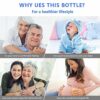 2 Pack Portable Bidet Sprayer Peri Bottle, Number-one Travel Bidet Bottle 500ml 17oz Personal Hygiene Care Toilet Bidet Shower with 2 Nozzles, Du