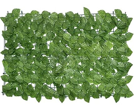 GoldCister Artificial Leaf Screening, Expanding Trellis Fence Roll With Ivy Leaves, UV Fade Protected Privacy Hedging Wall Landscaping Garden Fen