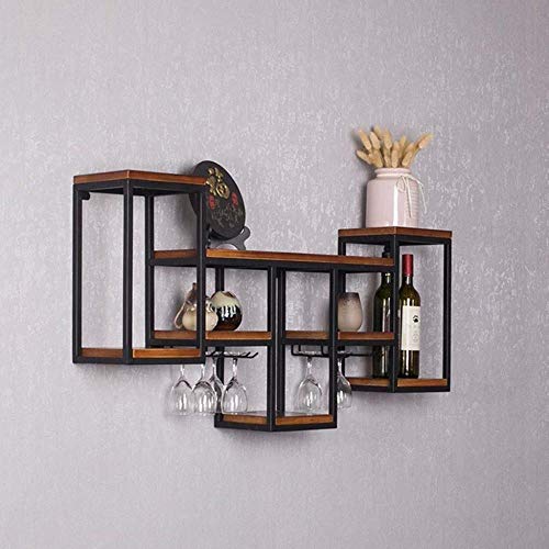 EYLINK Wine Racks,Modern Wall-Mounted Metal Household Modern Wall-Mounted Wine Bottle Hanging Goblet Rack Storage Rack Home Kitchen