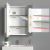 Warmiehomy LED Illuminated Bathroom Mirror Cabinet with Shaver Socket Demister Pad and Sensor 640x600mm