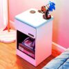 X-Rocker Carbon-Tek Gaming Bedside Table Unit with Built-in Wireless Charging and Ambient RGB Lighting, Gaming Bedroom Furniture Single Side Cabi