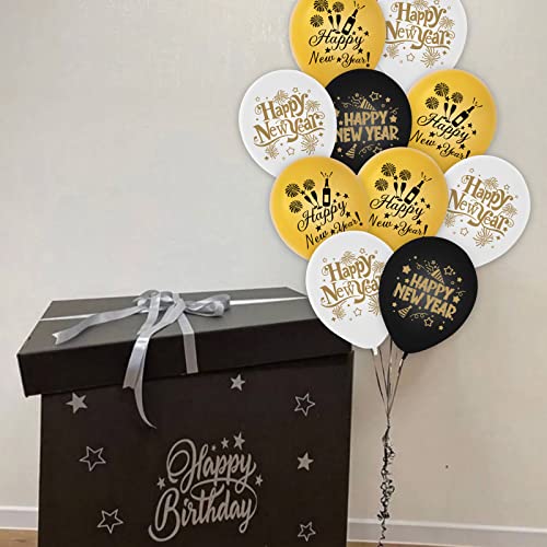 Happy New Year Decorations Table Cloth,PVC Plastic Wipe Clean Tablecloth - Waterproof Square Table Cover Protector for Kitchen Picnic Outdoor Ind