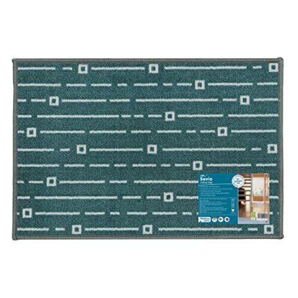 JVL Savio Machine Washable Door Mat, 40 x 60 cm, Teal, One Size