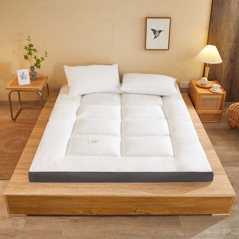 UE-MAOLU Japanese Tatami Mattresses, Futon Thicken Floor Mattress Soft Portable Sleeping Pad Foldable Roll Up Double Single Mattress Floor Lounge