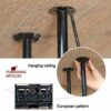 Wine Bar Wall Rack 24'', Hanging Bar Glass Rack Ceiling Bottle Holder Adjustable Decoration Shelf for Bar Kitchen Industrial