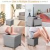Greensen Storage Footstools with Storage Ottoman Storage Boxes, Footstools and Poufs Footstool with Removable Lid Toy Storage Box Seat Stool with