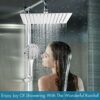 COMLIFE Fixed Shower Head 12Inch Square Rain Fixed Shower Head 304 Stainless Steel High Pressure Rainfall Shower Head with 144 Silicone Jets for