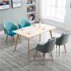 WALNUT Wooden Fabric Chair Restaurant Dining Upholstered Chair Living Room Kitchen Cafe Dining Chairs Home Art Set of Chairs (Color : A)