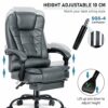 Centro Executive Office Chair With Footrest & Lumbar Support Ergonomic Recliner Computer Desk Chair Adjustable Back Rest Heavy Duty 360° Swive
