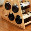 PIBM Stylish Simplicity Wine Racks Free Standing Solid Wood,Tabletop Wine Storage Rack,Countertop Display Wine Holder,Natural Solid Bamboo Wine B