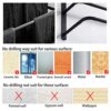 Yeegout No Drill 3-Tiers Towel Bar Stainless Steel Towel Rail Holder for Bathroom Kitchen and Toilet Black