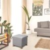 Ejoyous Ottoman Storage Box, Soft and Compact Comfortable, Multifunctional Upholstered Cube Footstool, Ottoman Pouffe Footstool, for Living Room
